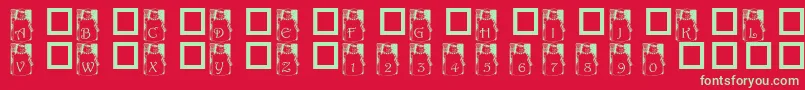 PfSnowman1 Font – Green Fonts on Red Background