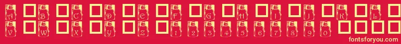 PfSnowman1 Font – Yellow Fonts on Red Background