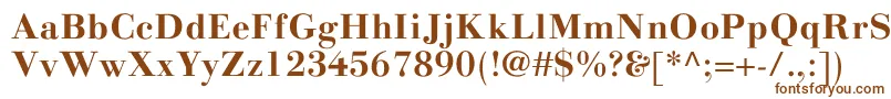 Fonte LinotypegianottenBold – fontes marrons em um fundo branco