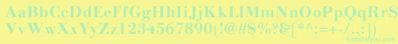 LinotypegianottenBold Font – Green Fonts on Yellow Background