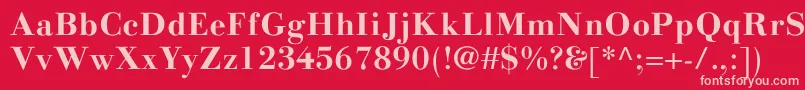 LinotypegianottenBold Font – Pink Fonts on Red Background