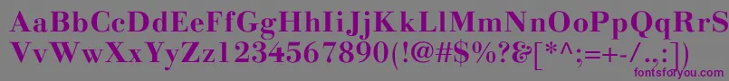 フォントLinotypegianottenBold – 紫色のフォント、灰色の背景