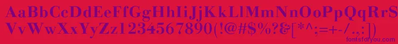 フォントLinotypegianottenBold – 赤い背景に紫のフォント