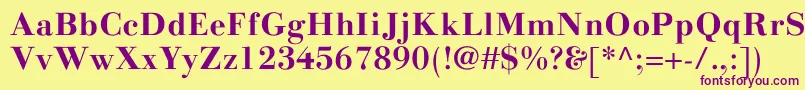 LinotypegianottenBold Font – Purple Fonts on Yellow Background