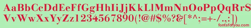 LinotypegianottenBold Font – Red Fonts on Green Background