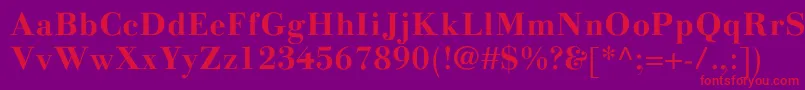 LinotypegianottenBold Font – Red Fonts on Purple Background