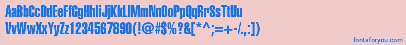 Aglettericaextracompressedc Font – Blue Fonts on Pink Background