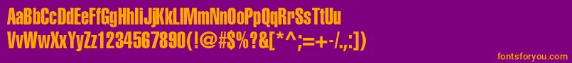 Aglettericaextracompressedc Font – Orange Fonts on Purple Background