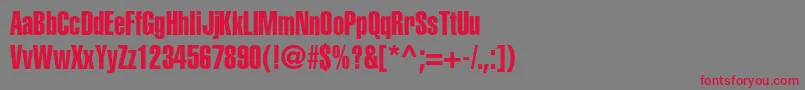 フォントAglettericaextracompressedc – 赤い文字の灰色の背景