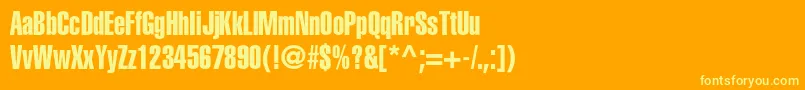 Шрифт Aglettericaextracompressedc – жёлтые шрифты на оранжевом фоне