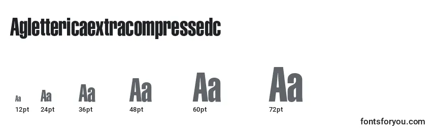 Größen der Schriftart Aglettericaextracompressedc