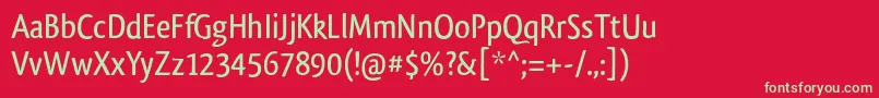 QlassikTb Font – Green Fonts on Red Background