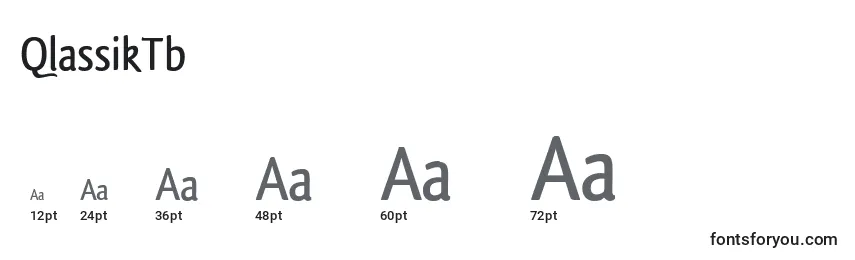 Размеры шрифта QlassikTb