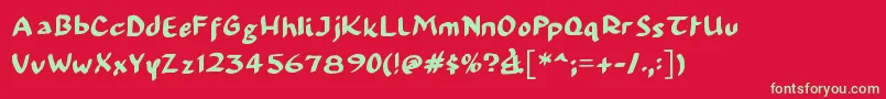 99PercentOccupy Font – Green Fonts on Red Background