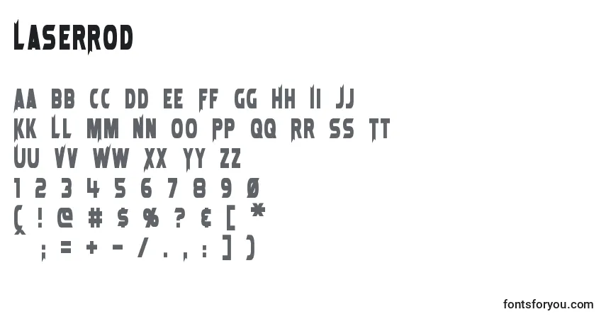 Шрифт LaserRod (80095) – алфавит, цифры, специальные символы