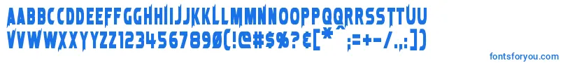 フォントLaserRod – 白い背景に青い文字