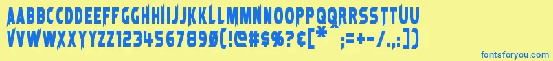 LaserRod Font – Blue Fonts on Yellow Background
