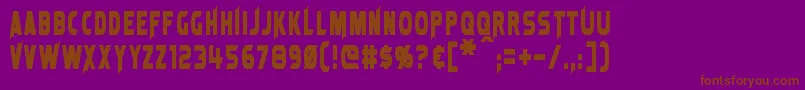 LaserRod-Schriftart – Braune Schriften auf violettem Hintergrund