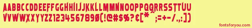 LaserRod Font – Red Fonts on Yellow Background
