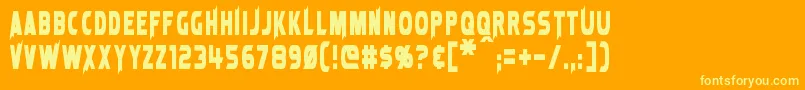 LaserRod Font – Yellow Fonts on Orange Background