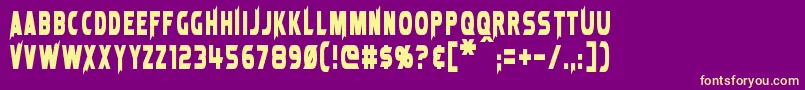 Weitere Informationen zur LaserRod-Schriftart LaserRod-Schriftart – Gelbe Schriften auf violettem Hintergrund