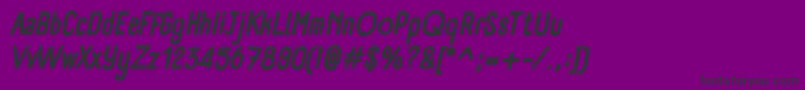 Fonte PanforteBoldItalic – fontes pretas em um fundo violeta