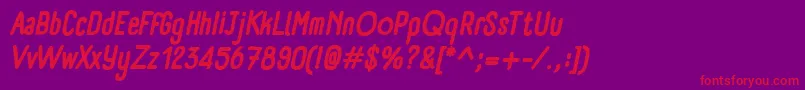 PanforteBoldItalic Font – Red Fonts on Purple Background