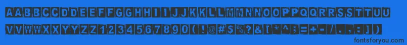 StampedDsg Font – Black Fonts on Blue Background