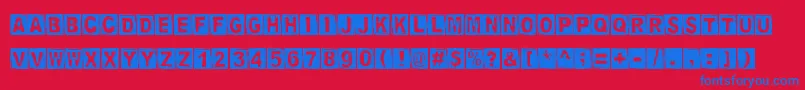 StampedDsg Font – Blue Fonts on Red Background