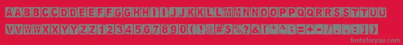 StampedDsg Font – Gray Fonts on Red Background