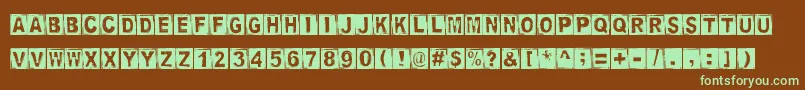 StampedDsg Font – Green Fonts on Brown Background