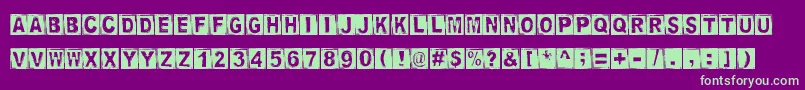 StampedDsg Font – Green Fonts on Purple Background