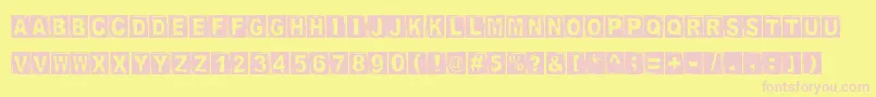 StampedDsg Font – Pink Fonts on Yellow Background