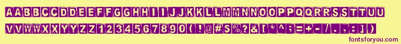 StampedDsg Font – Purple Fonts on Yellow Background