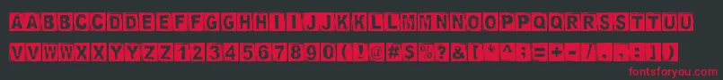 StampedDsg Font – Red Fonts on Black Background