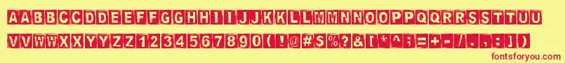 StampedDsg Font – Red Fonts on Yellow Background