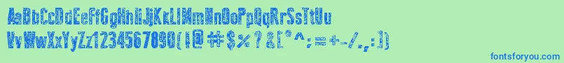 NewPressErodedBold Font – Blue Fonts on Green Background