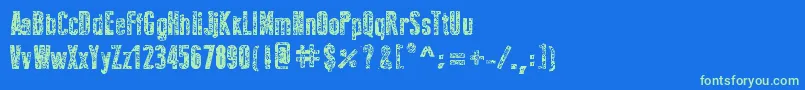 NewPressErodedBold-Schriftart – Grüne Schriften auf blauem Hintergrund