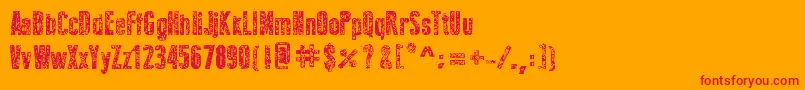 NewPressErodedBold Font – Red Fonts on Orange Background
