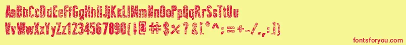 NewPressErodedBold Font – Red Fonts on Yellow Background