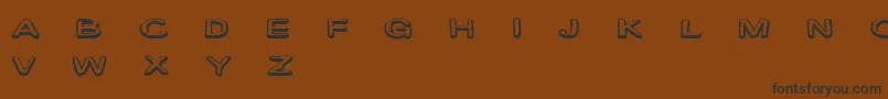 フォントCfmarieevecartoonsRegular – 黒い文字が茶色の背景にあります
