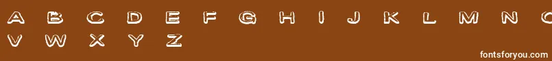 Czcionka CfmarieevecartoonsRegular – białe czcionki na brązowym tle