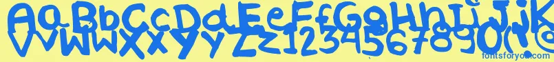 WhateverByLucianaMorin Font – Blue Fonts on Yellow Background