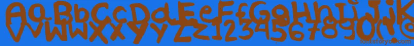 WhateverByLucianaMorin Font – Brown Fonts on Blue Background