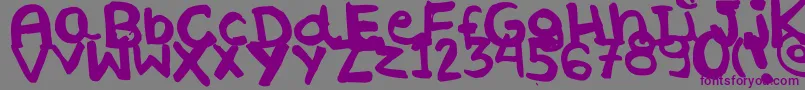 フォントWhateverByLucianaMorin – 紫色のフォント、灰色の背景