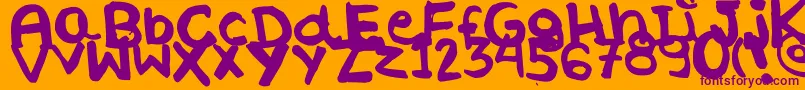 WhateverByLucianaMorin-Schriftart – Violette Schriften auf orangefarbenem Hintergrund
