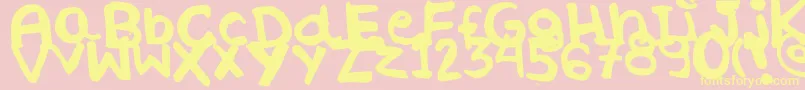 WhateverByLucianaMorin Font – Yellow Fonts on Pink Background