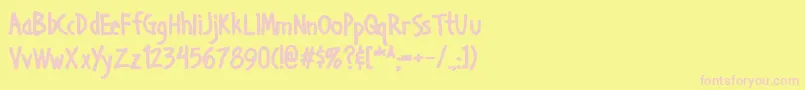 Handage Aoe Bold Font – Pink Fonts on Yellow Background