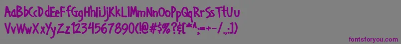 Шрифт Handage Aoe Bold – фиолетовые шрифты на сером фоне