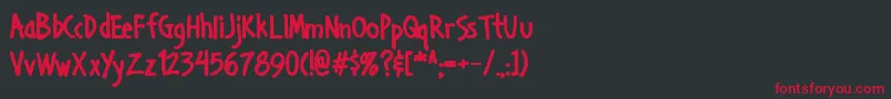 フォントHandage Aoe Bold – 黒い背景に赤い文字